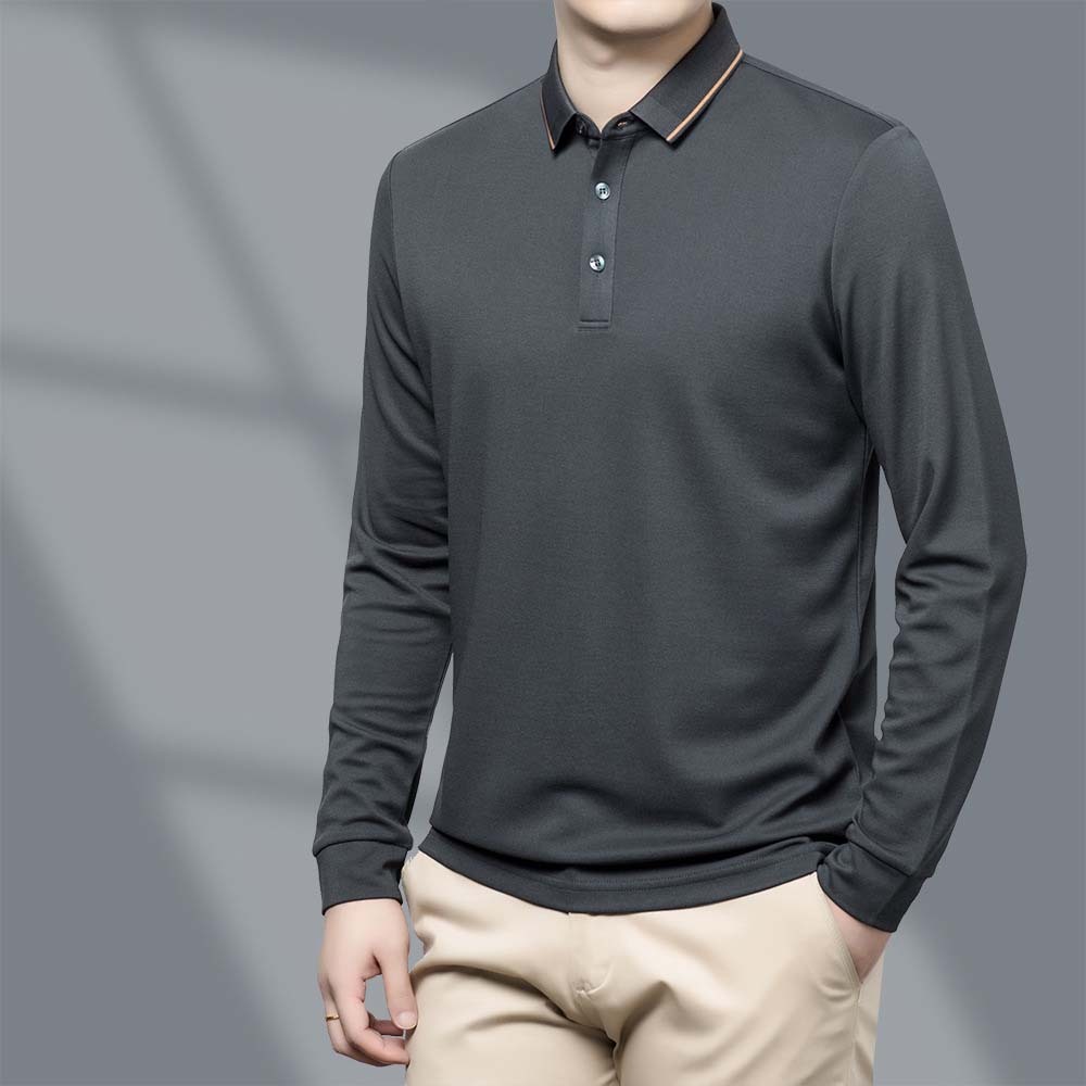 Men's Fashion Business Long Sleeve Shirt T-Shirt