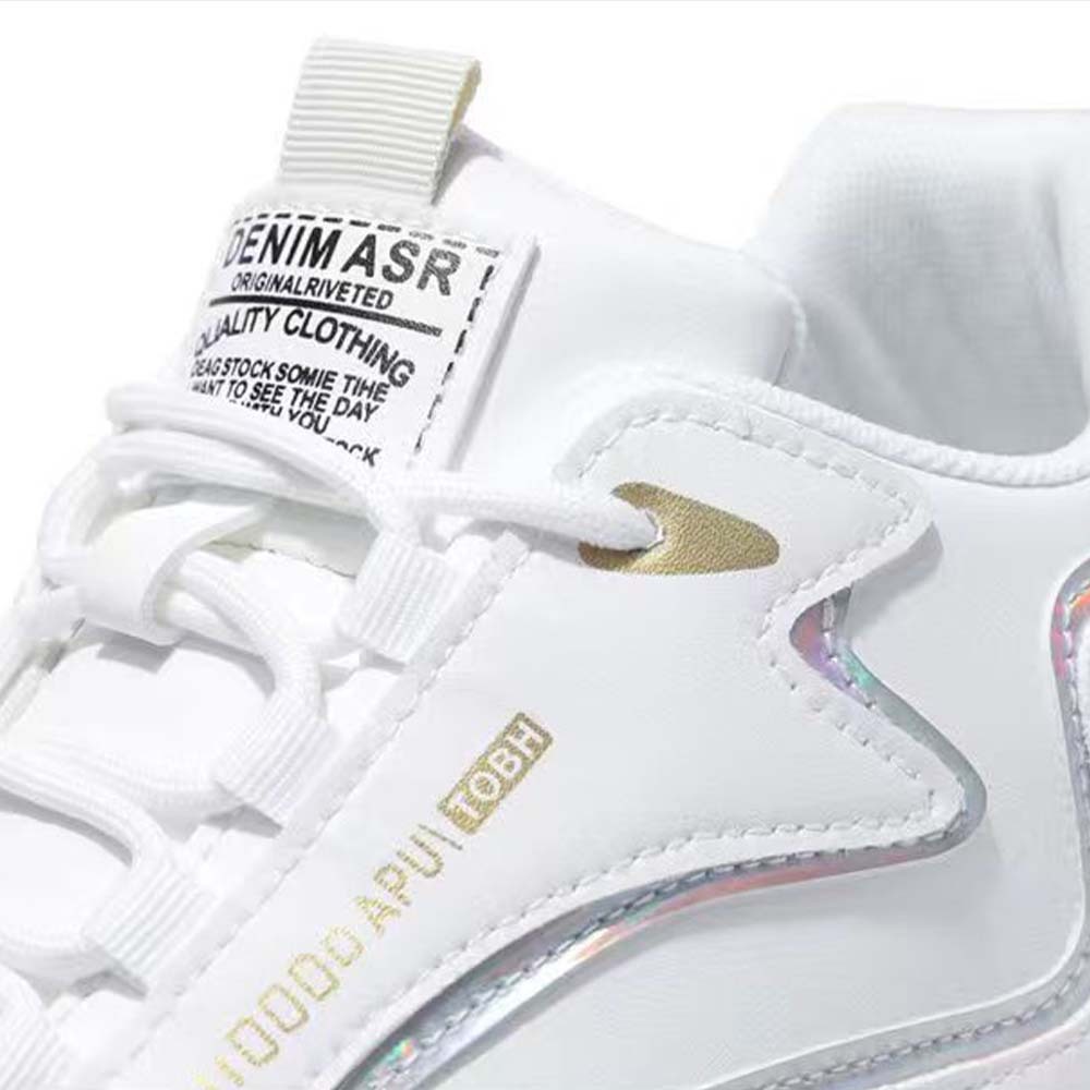 New men's leather lace-up color block sneakers