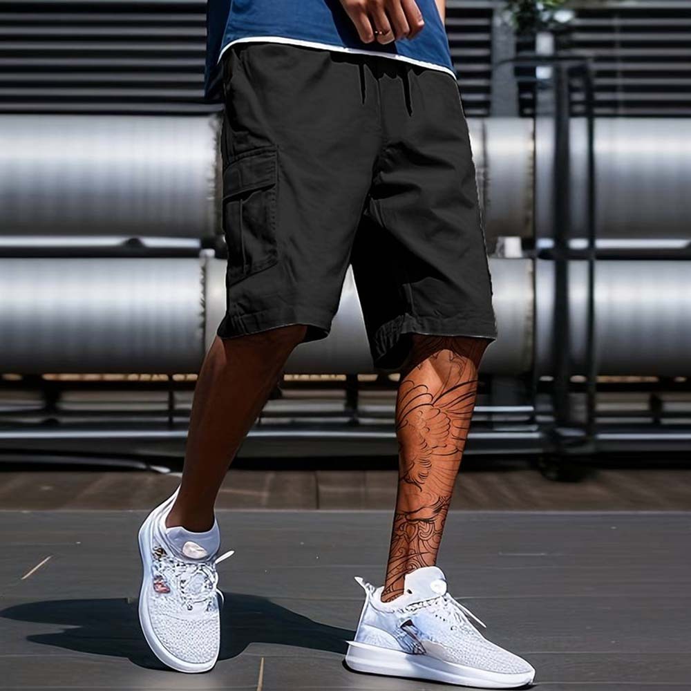 Pantalones cortos cargo informales con múltiples bolsillos para hombre, novedad de verano 2024