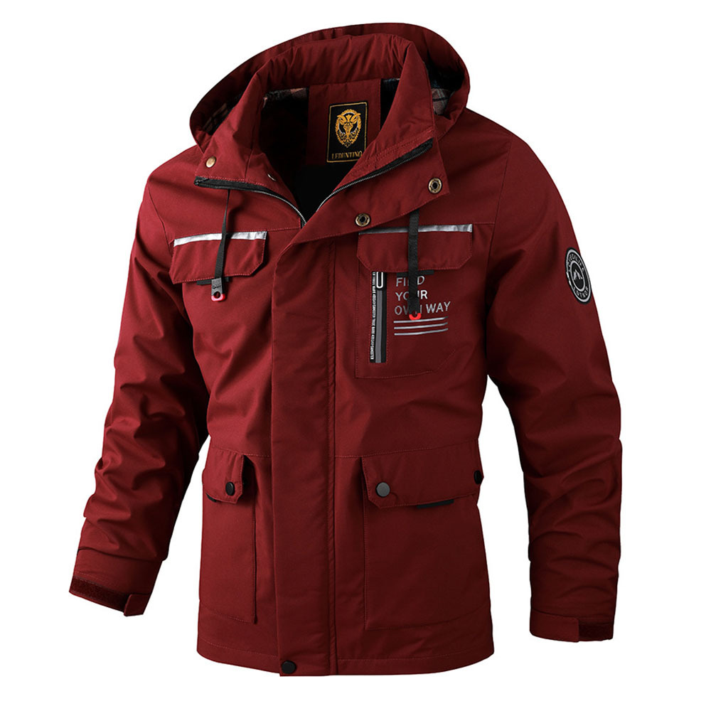 Olivoslindo Chaqueta de hombre de media longitud con capucha para primavera y otoño