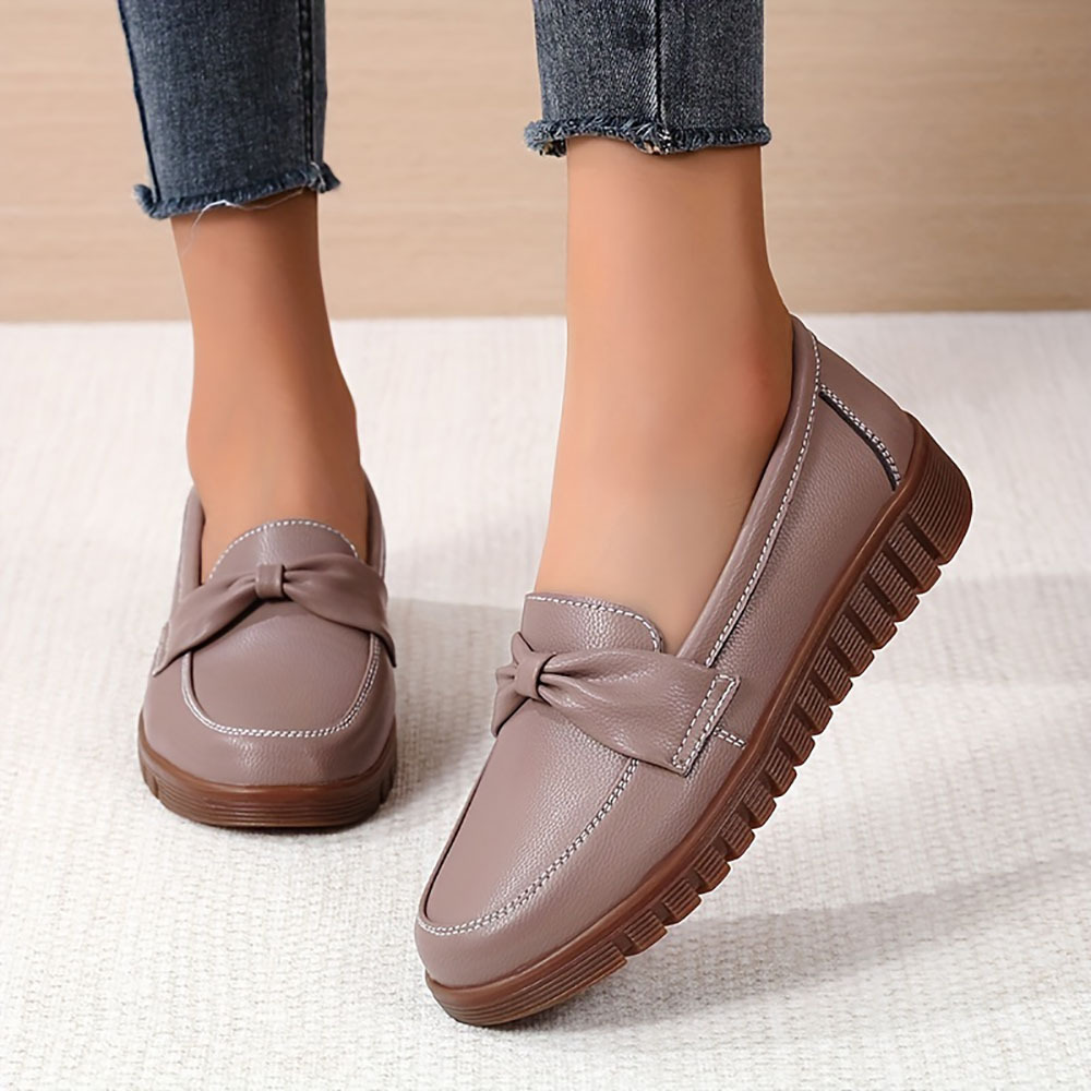 2024 New style bow round toe flat loafers for women