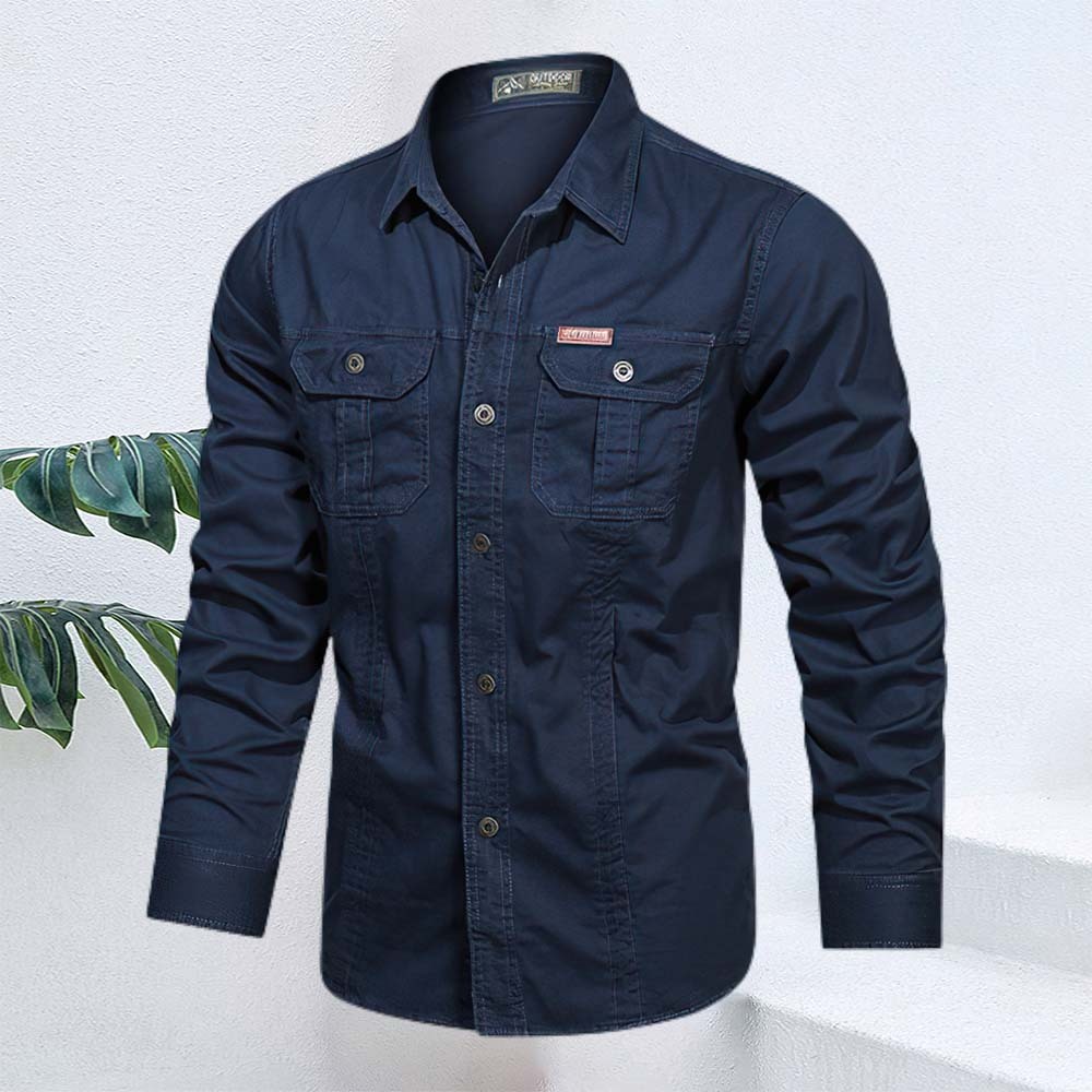 Men's new pure cotton casual long-sleeved shirt jacket