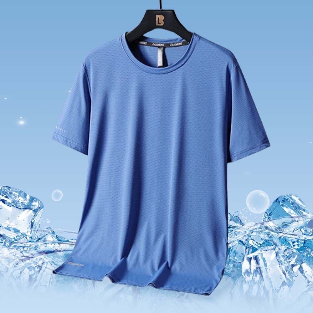 Smiledeer Men's Summer Ice Silk Quick-Drying Large Size Sports T-Shirt