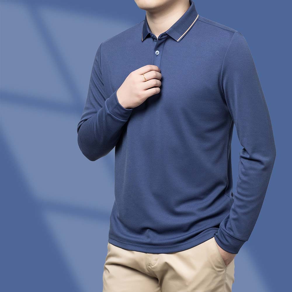 Men's Fashion Business Long Sleeve Shirt T-Shirt
