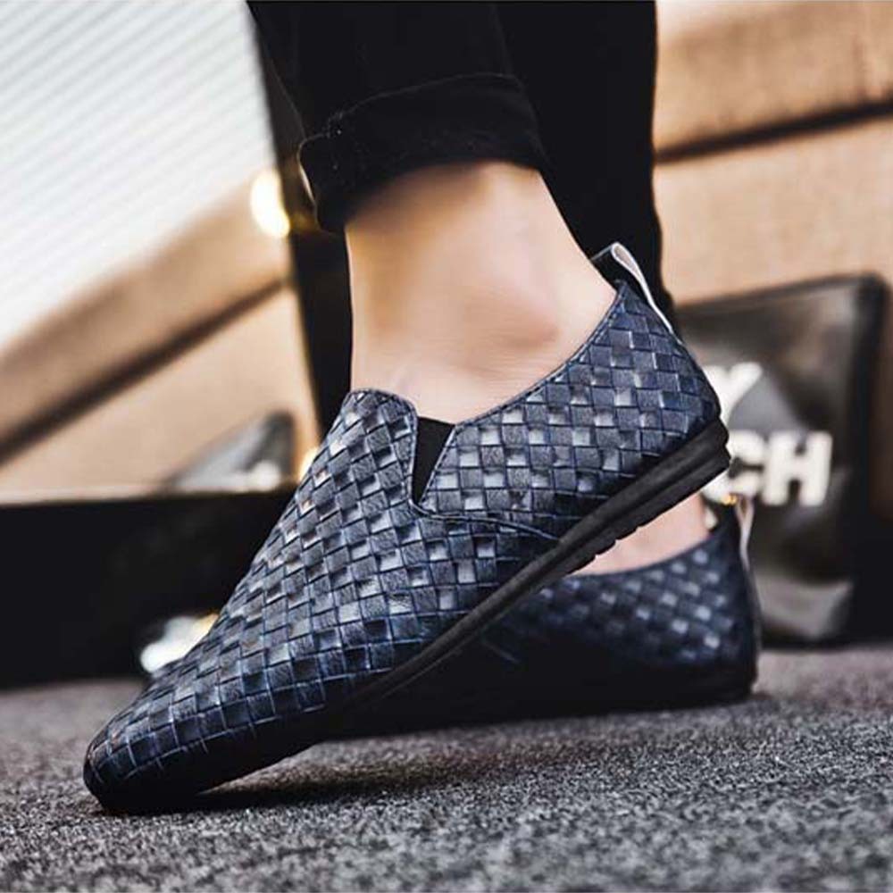 Hojanaranja Mocasines informales sin cordones de piel elástica para hombre