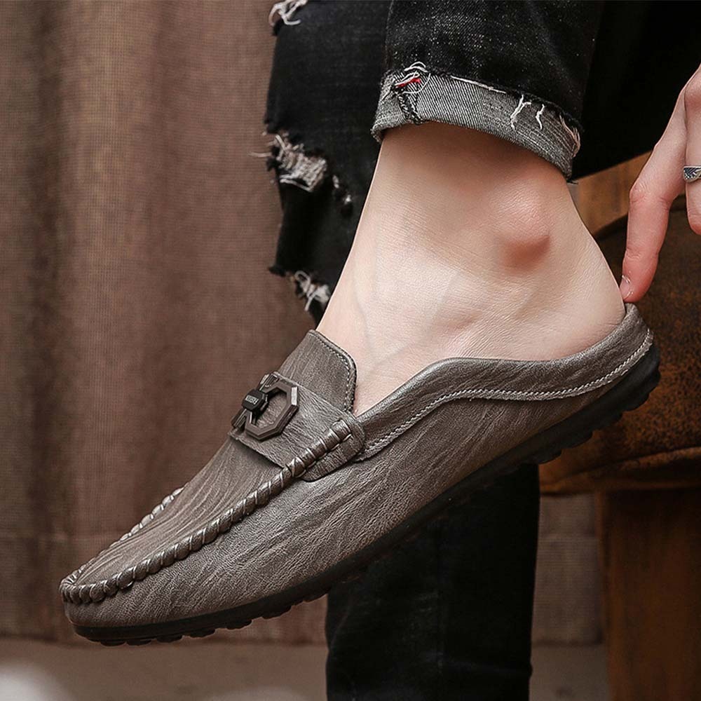 Zapatillas de hombre de piel transpirable con suela suave