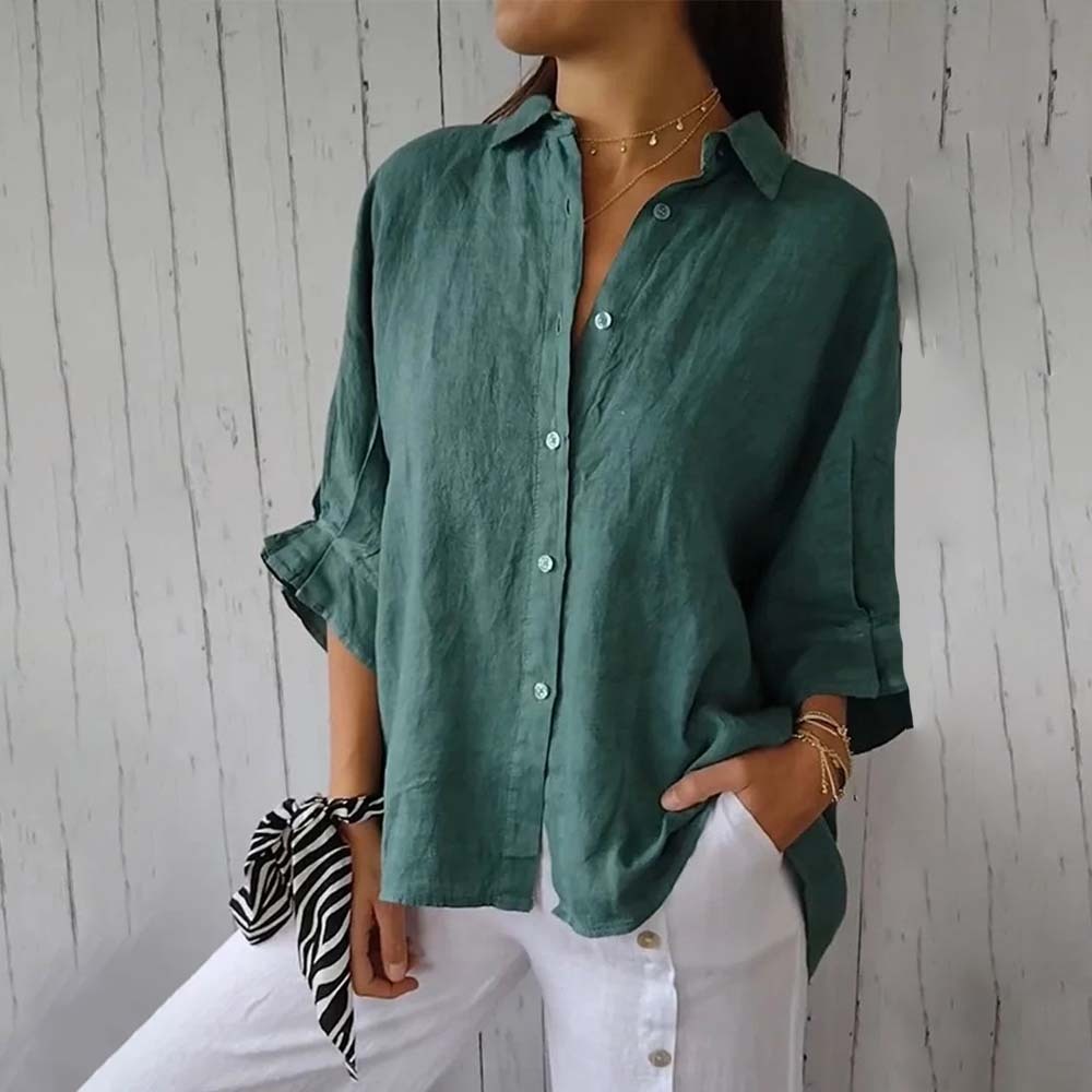 2024 Spring Hot Style Cotton and Linen Back Tie-Up Shirt