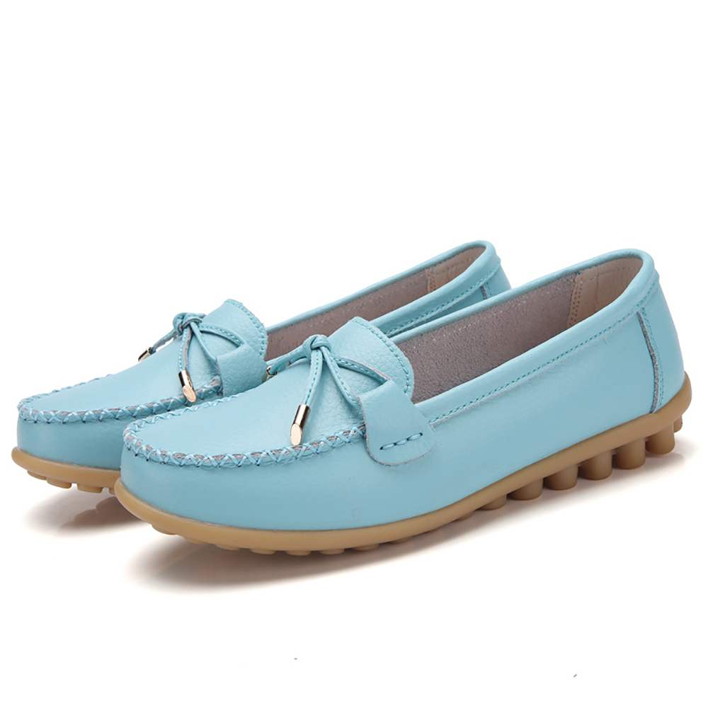 Mocasines de cuero con suela suave y transpirable para mujer Zapatos casuales