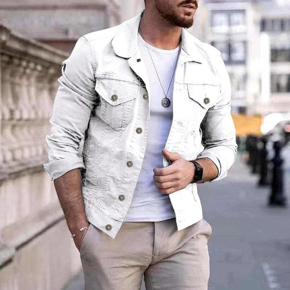 Chaqueta casual de hombre, ropa de trabajo, chaqueta de mezclilla
