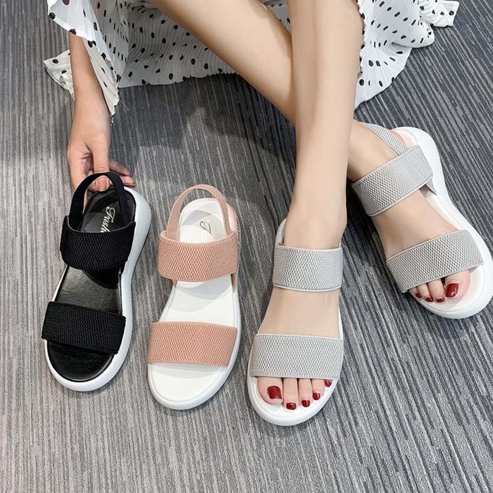 Sandalias deportivas cómodas con soporte plano para mujer