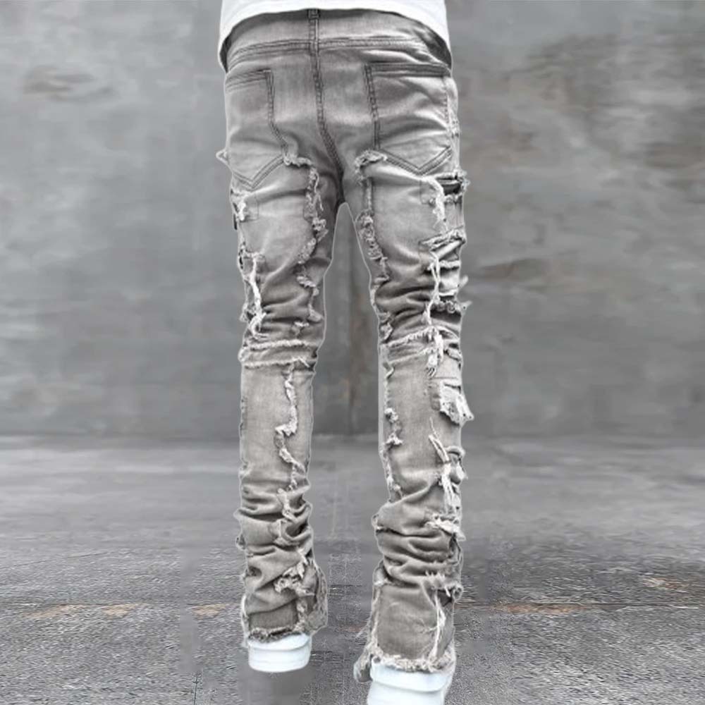 Stylish Retro Men's Stretch Denim Straight Leg Pants