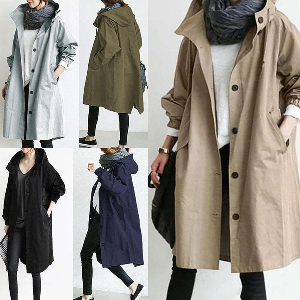 Water Resistant Oversize Hooded Windbreaker Jacket