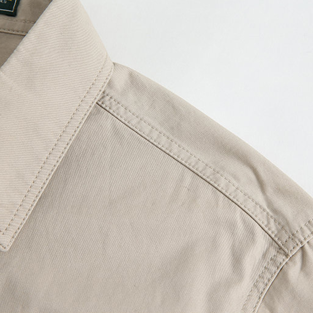 Olivoslindo Nueva camisa casual de manga larga de algodón suelto para hombre