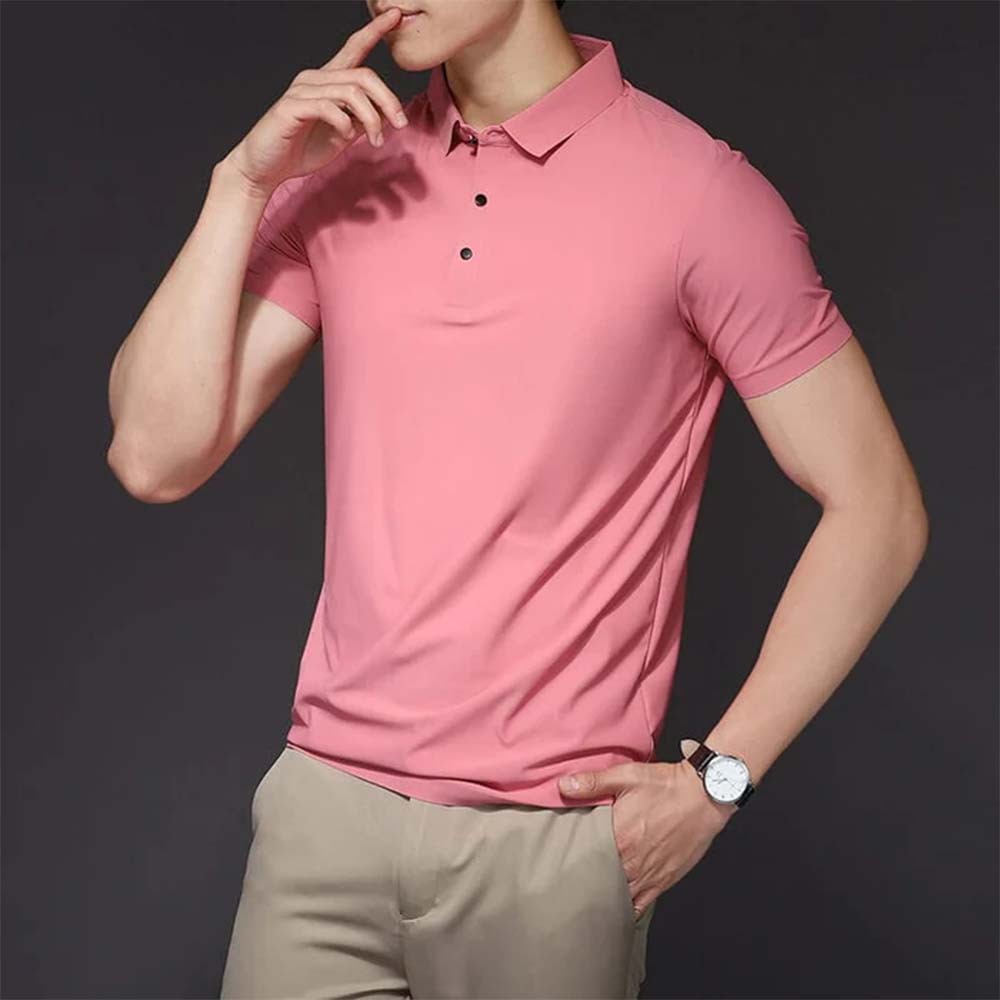 Polo de manga corta de secado rápido para hombre Summer Icy
