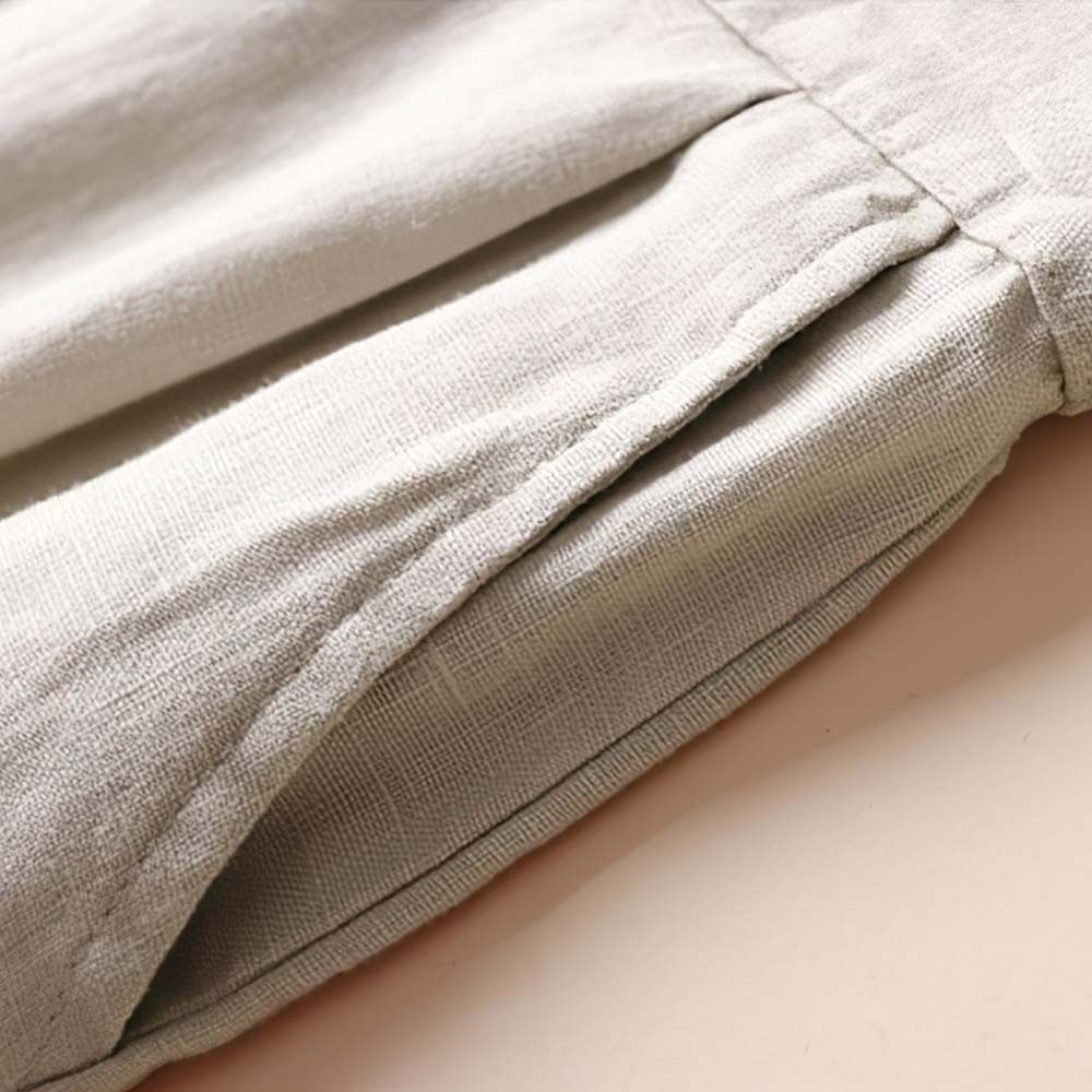 2024 pantalones anchos de algodón y lino transpirables de primavera y verano