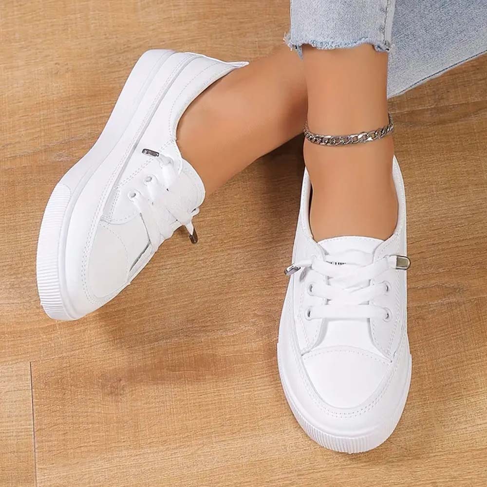 Women's casual versatile white walking shoes