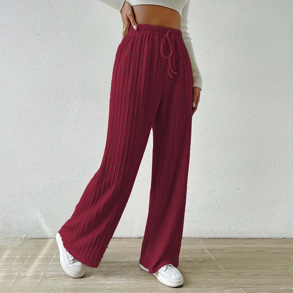 2024 nuevos pantalones de pierna ancha tejidos para mujer