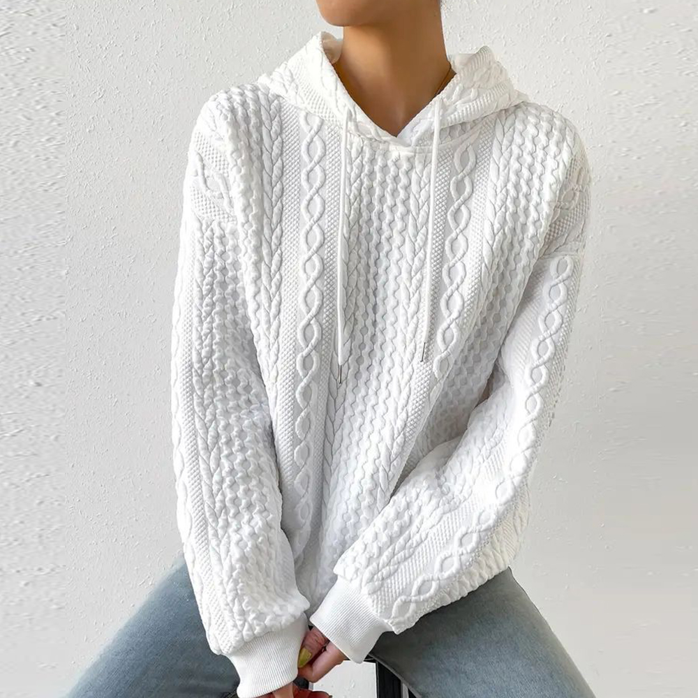 Olivoslindo Otoño nueva sudadera con capucha casual jacquard