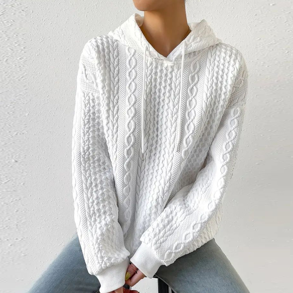 Otoño nueva sudadera con capucha casual jacquard