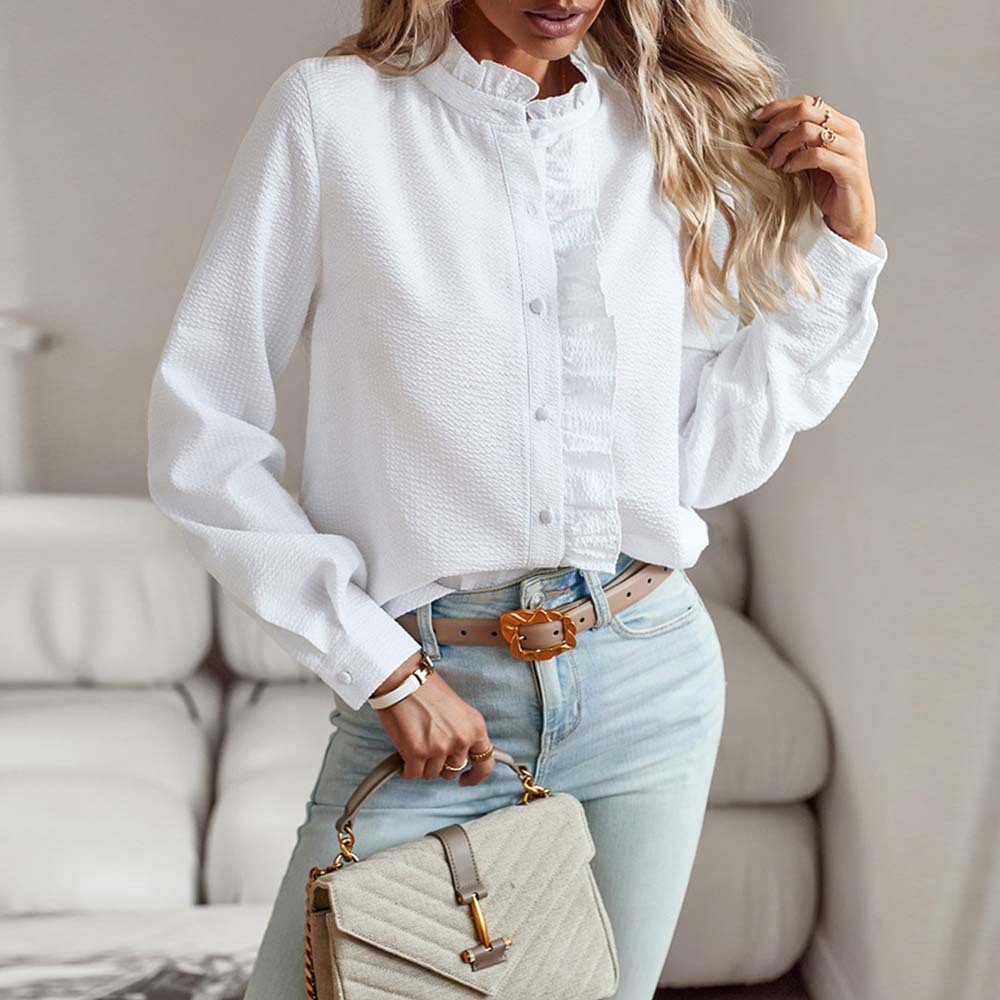 2024 Spring new fashion women's striped long-sleeved shirt