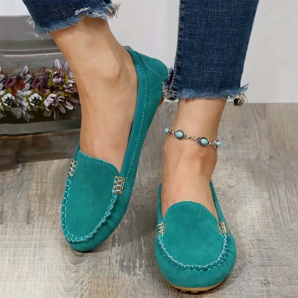 Women's comfortable flats, fashionable slip-on soft-soled loafers