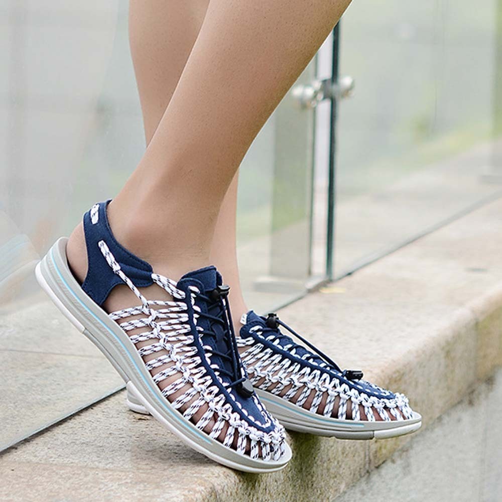 Smiledeer Summer men's and women's breathable braided lace-up sports sandals