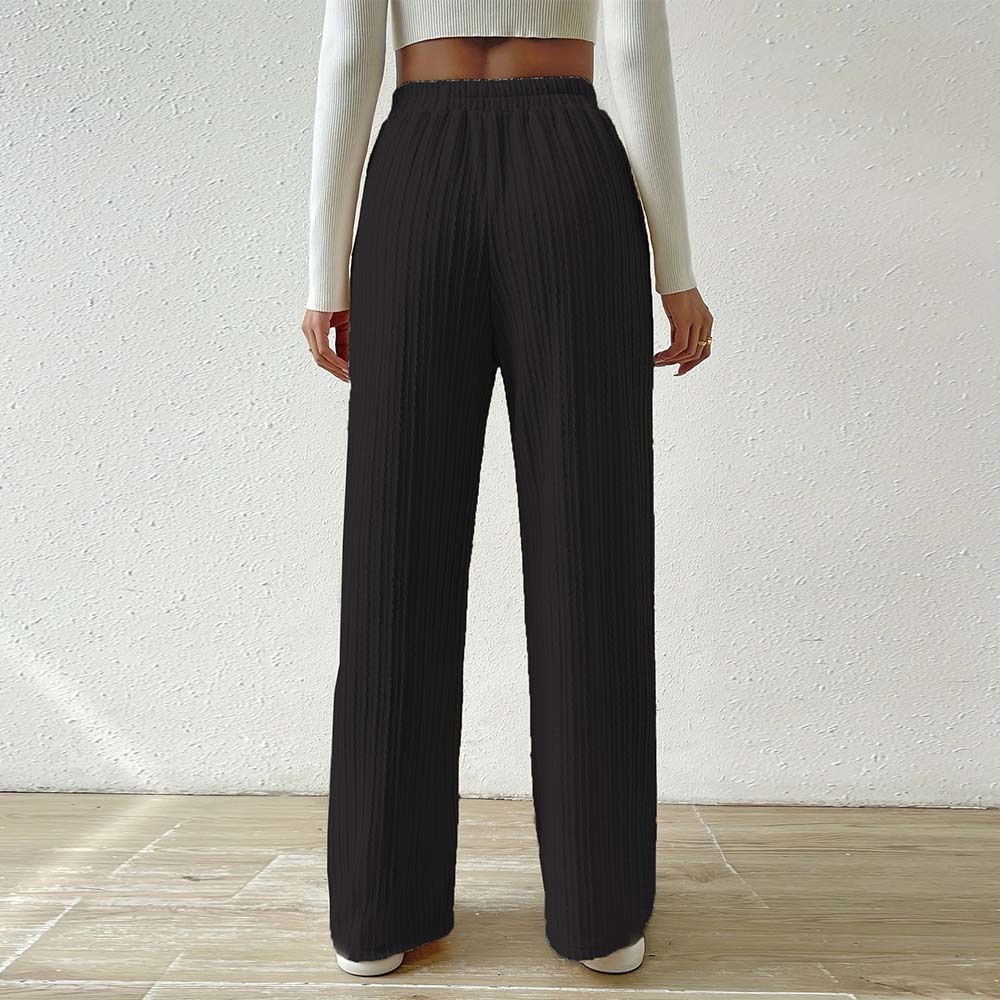 2024 nuevos pantalones de pierna ancha tejidos para mujer