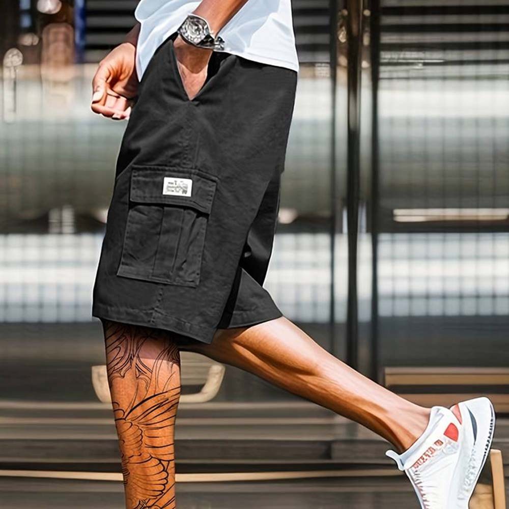 Pantalones cortos cargo informales con múltiples bolsillos para hombre, novedad de verano 2024