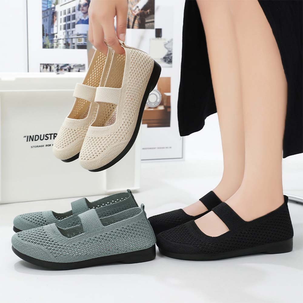 Spring and Autumn Women's Hollow Fly Knit Slip-on Casual Shoes