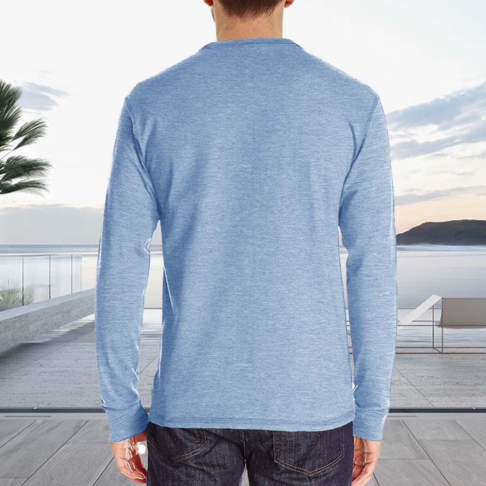 Men's Comfort Henley Neck Long Sleeve Top T-Shirt