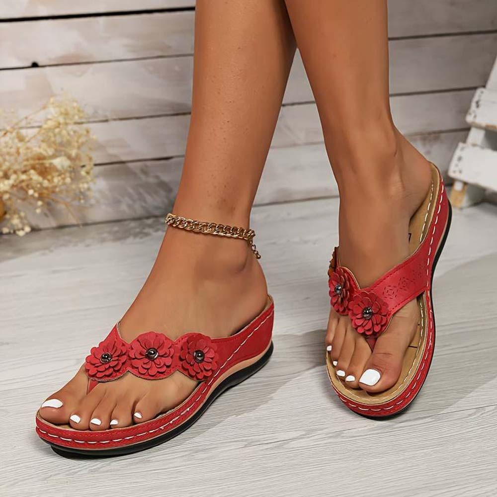 Hojanaranja Sandalias de cuña ortopédicas de alta calidad de verano 2024 para mujer