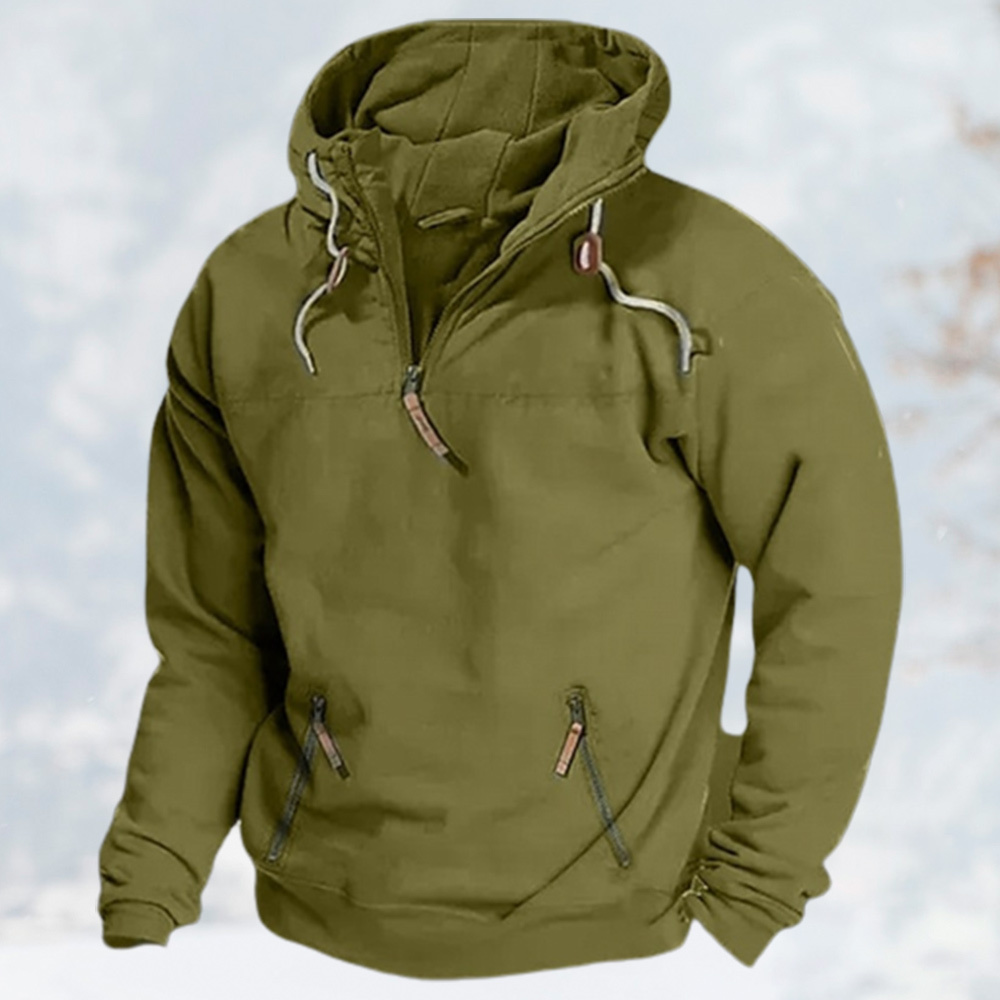 Piecewish Men's hooded loose sweatshirt jacket