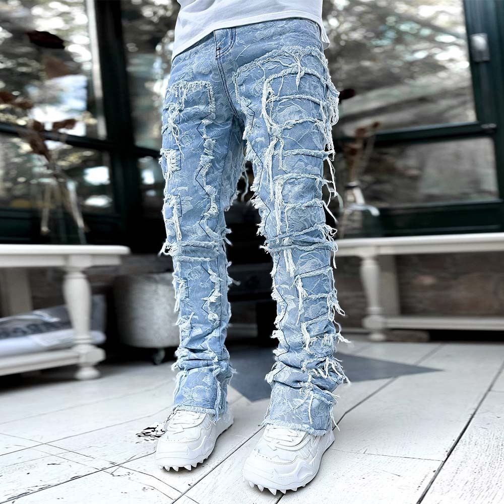 Stylish Retro Men's Stretch Denim Straight Leg Pants
