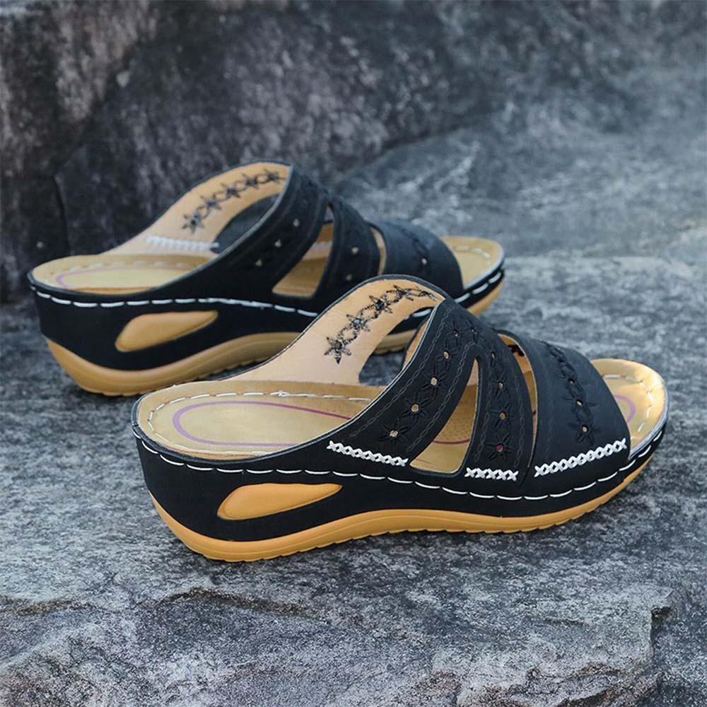 2024 nuevas zapatillas de suela gruesa con boca de pez y cuña para mujer