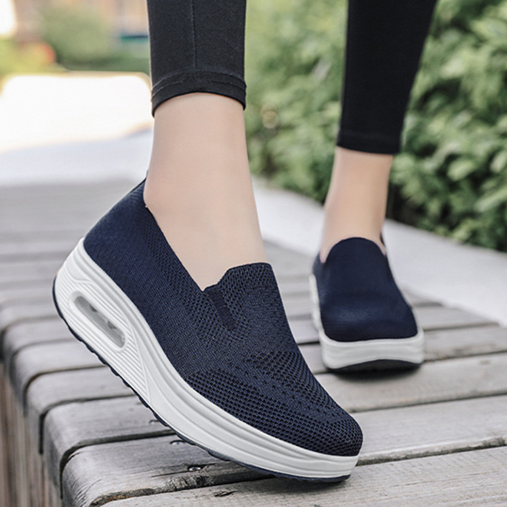 Olivoslindo Zapatillas de deporte informales transpirables de malla informal de verano para mujer