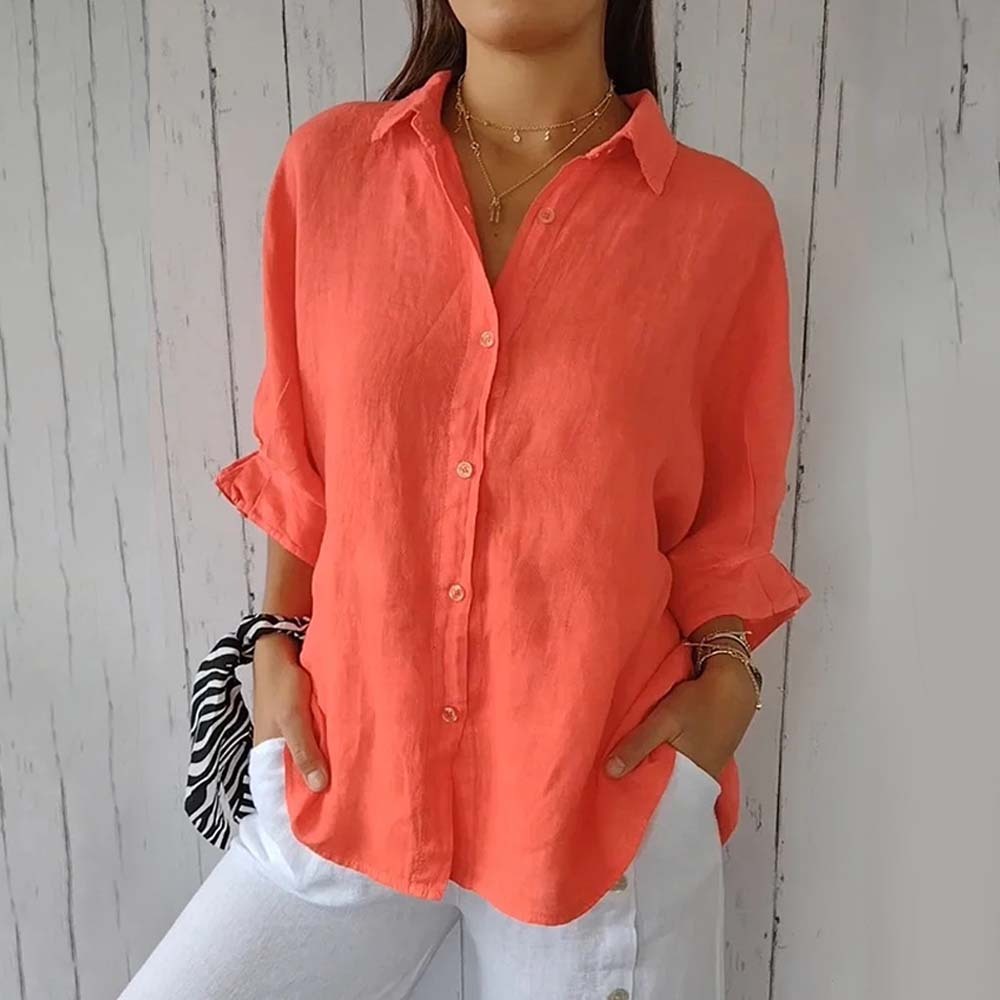 2024 Spring Hot Style Cotton and Linen Back Tie-Up Shirt