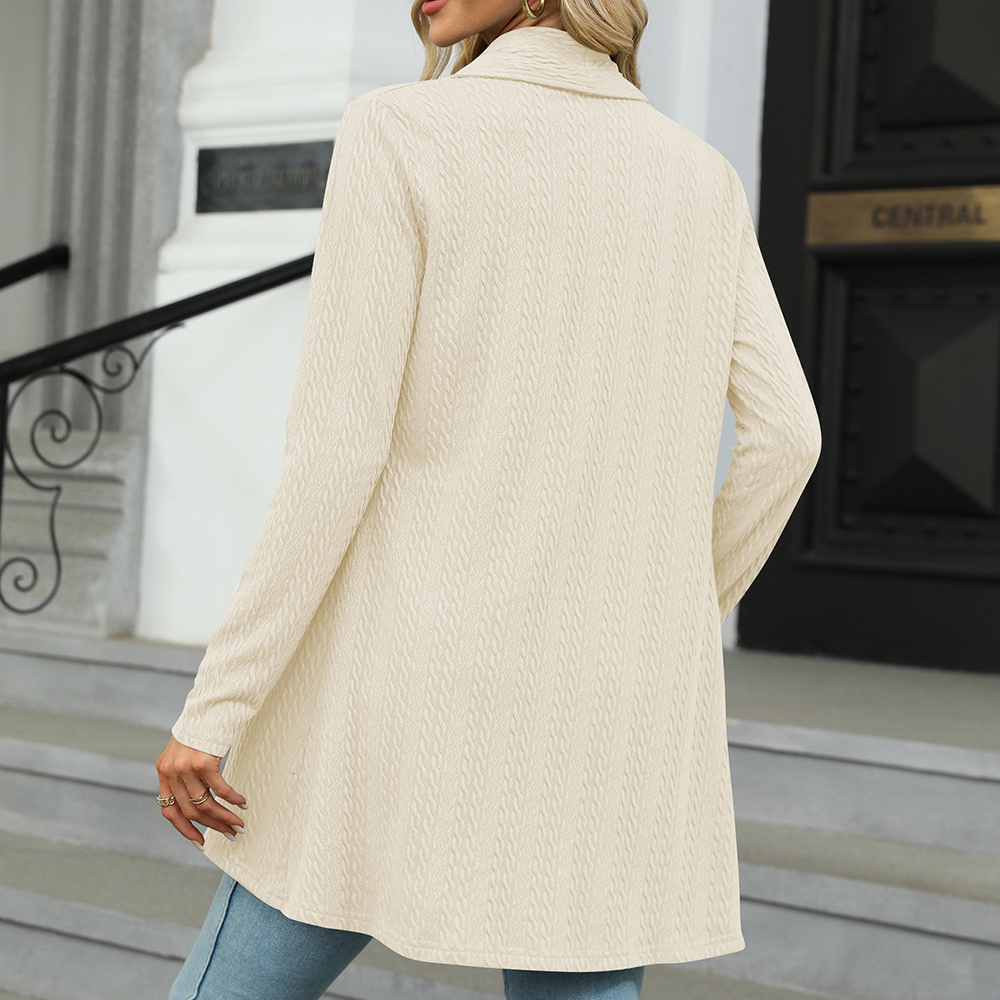 Olivoslindo Chaqueta de punto elegante suelta de color sólido nueva de otoño e invierno