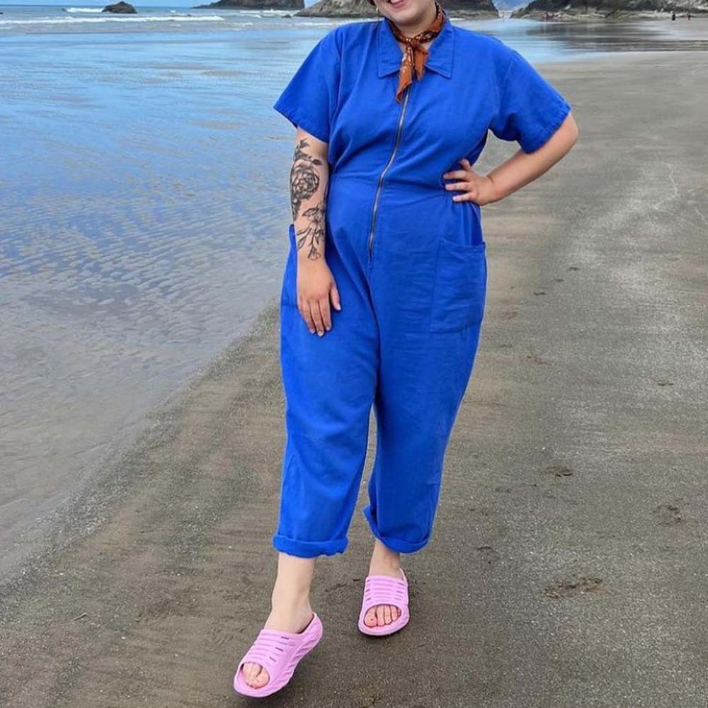 Women's practical multifunctional short-sleeved jumpsuit