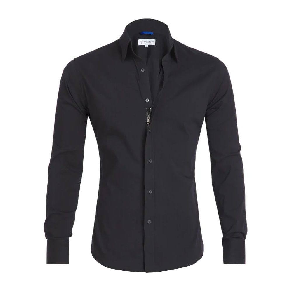 Camisa elástica con cremallera para hombre nueva de primavera