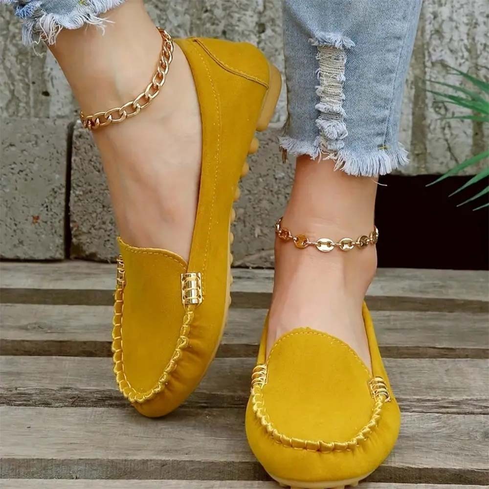 Women's comfortable flats, fashionable slip-on soft-soled loafers