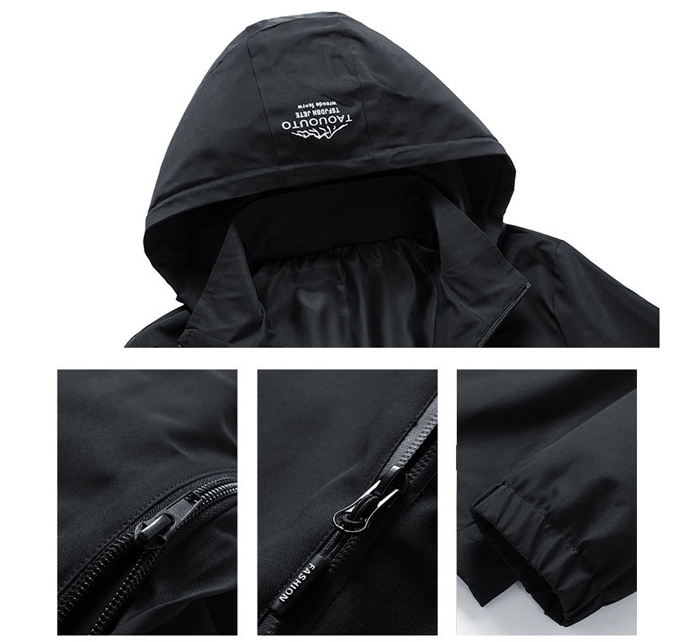 Olivoslindo Chaqueta casual outdoor para hombre con capucha desmontable