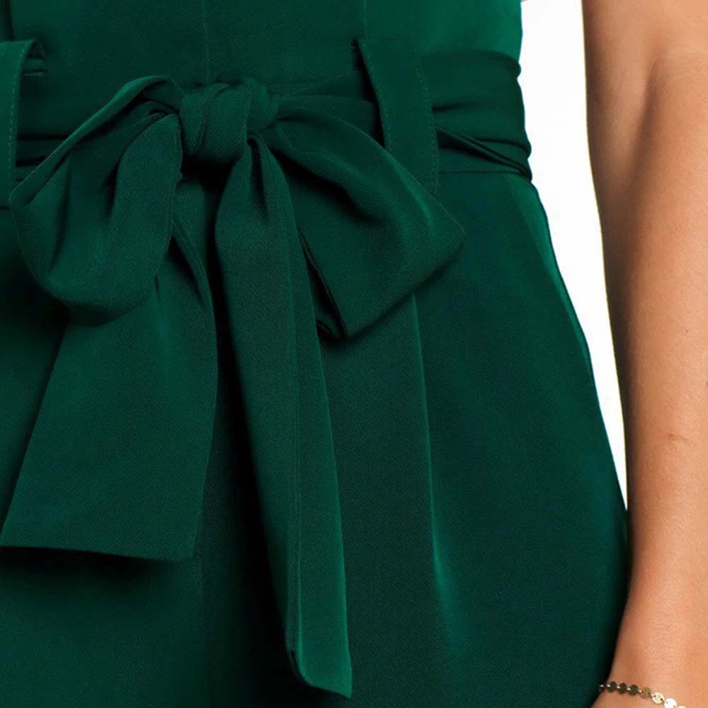 Pantalones anchos de talle alto con lazo a la moda para mujer