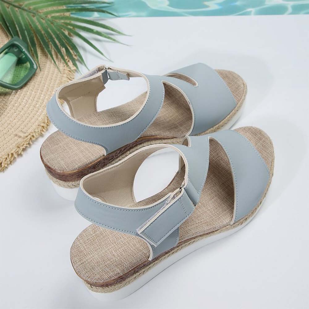 2024 nuevas sandalias informales con boca de pez y cuña para mujer