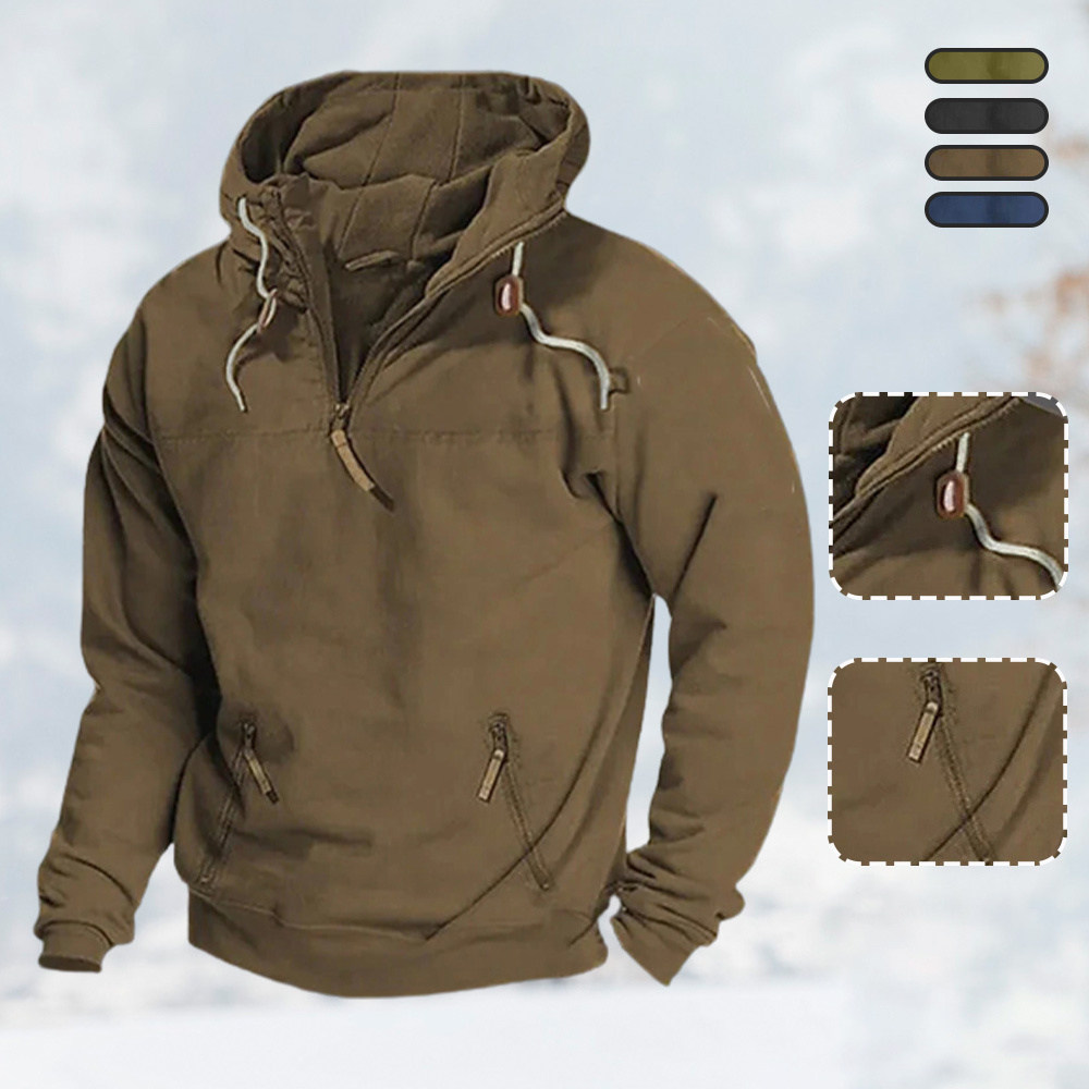 Piecewish Men's hooded loose sweatshirt jacket