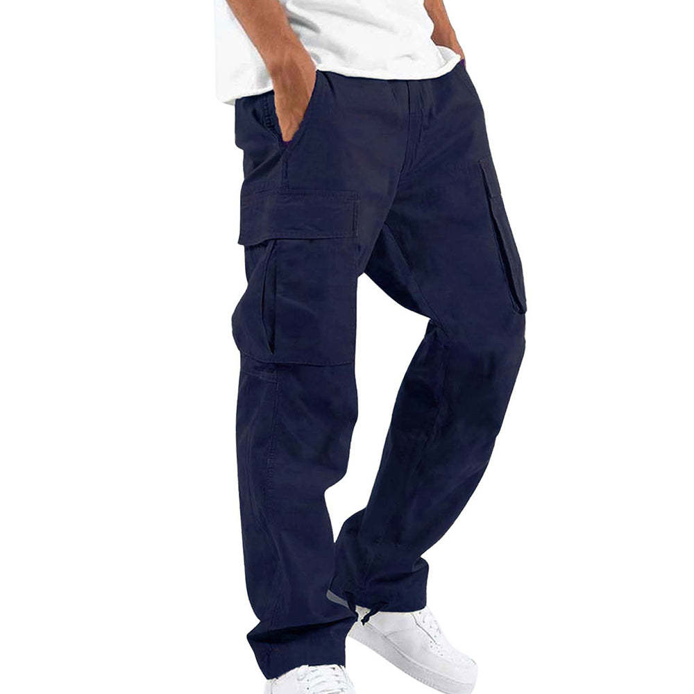 Olivoslindo Pantalones cargo multibolsillos de moda para hombre