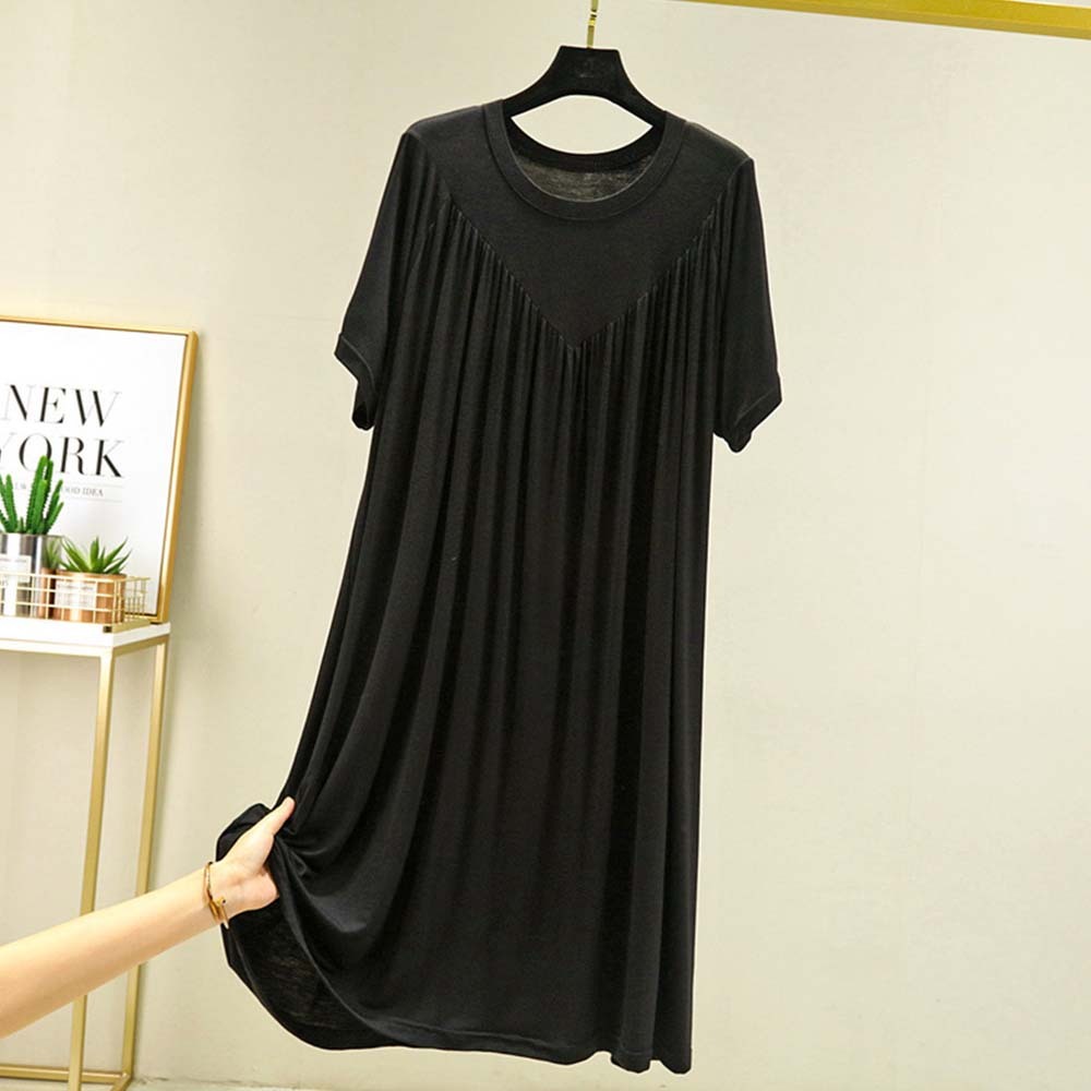 2024 Nuevo vestido de pijama suelto de manga corta súper suave y fino