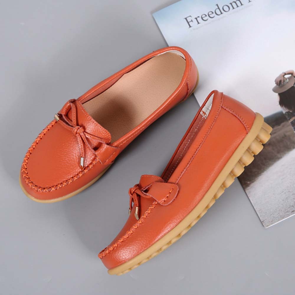 Mocasines de cuero con suela suave y transpirable para mujer Zapatos casuales