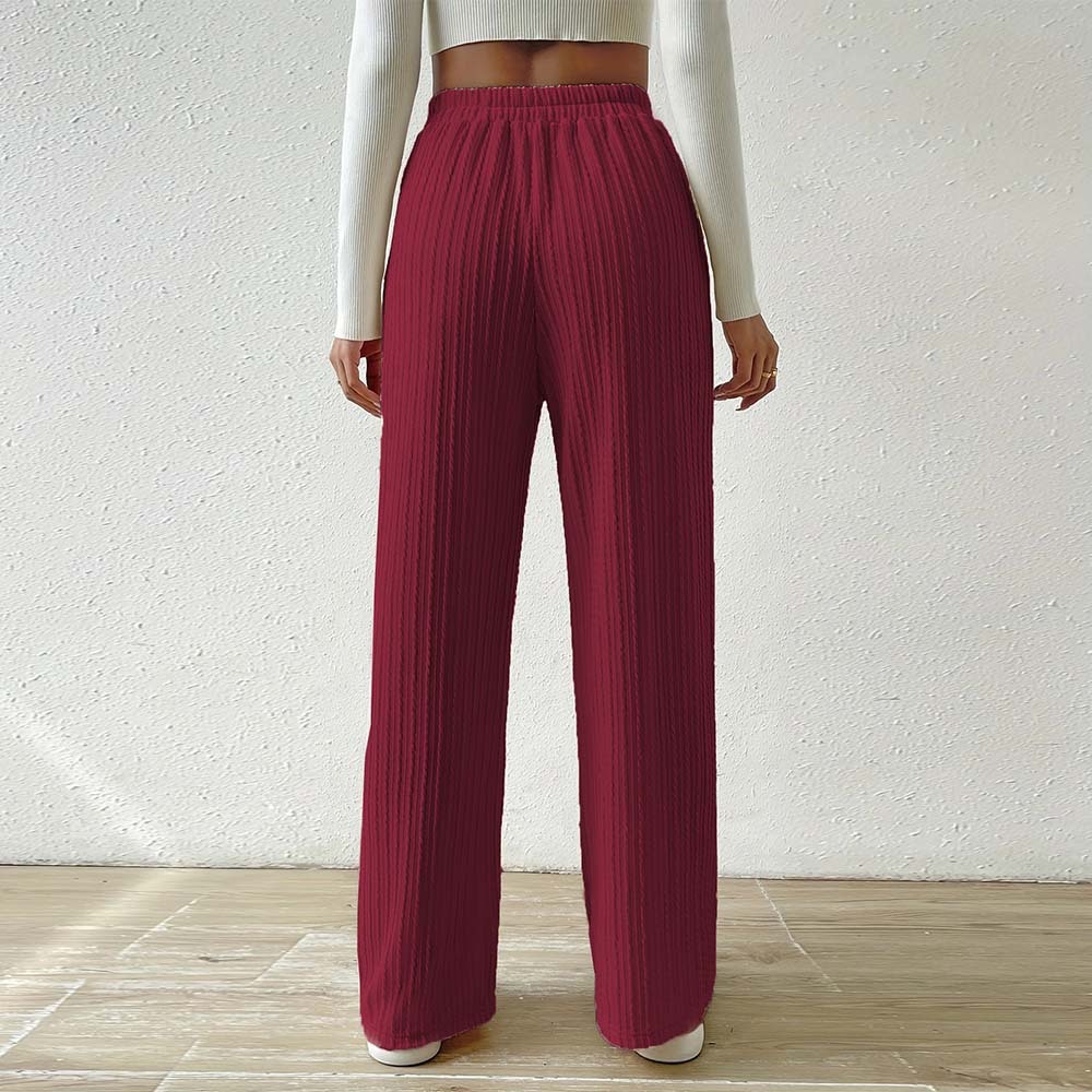 2024 nuevos pantalones de pierna ancha tejidos para mujer