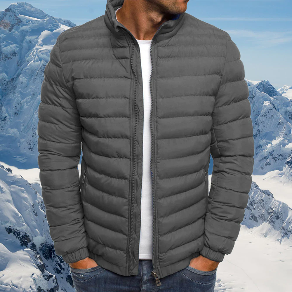 Olivoslindo Nueva chaqueta casual con cuello alto para hombre, moda de otoño e invierno