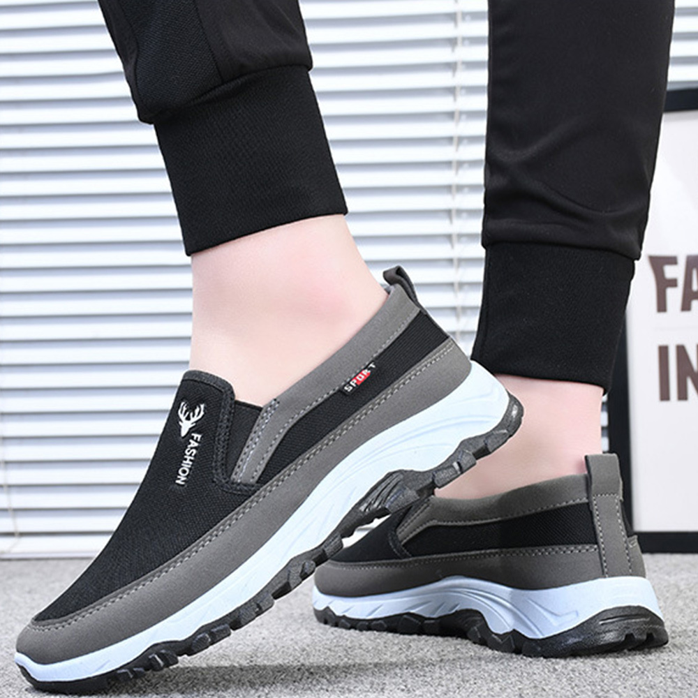 Olivoslindo 2023 verano nuevos zapatos casuales de malla transpirable y cómodo para hombres